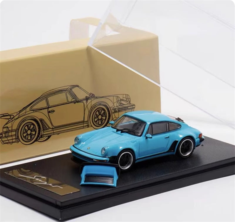 Rhino Model Porsche Singer Turbo Study 930 Blue hardtop version 1:64 Car Pre-built Model view4