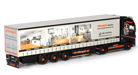 WSI VOLVO FH4 GLOBETROTTER 4X2 CURTAINSIDE TRAILER - 3 AXLE Stengel 1:50 Truck Pre-built Model