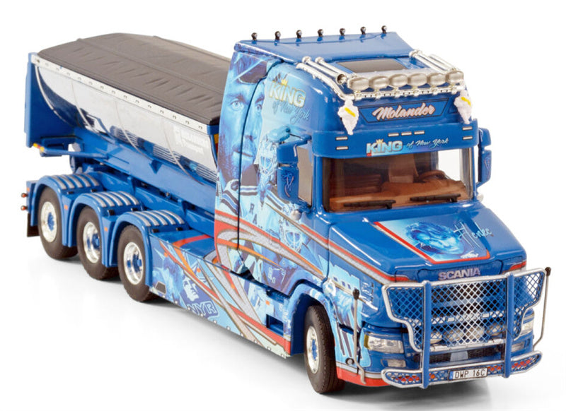 WSI VLASTUIN TORPEDO 8X4 RIGED TRUCK WITH HOOKLIFT SYSTEM + HOOKLIFT CONTAINER ASPHALT Molander 1:50 Truck Pre-built Model