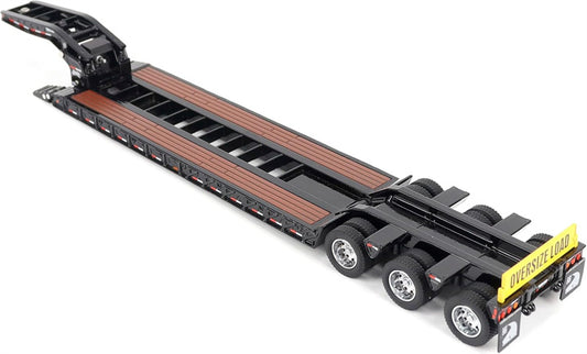 CATERPILLAR Trail King TK120 Hydraulic Detachable Gooseneck Lowboy Trailer in Black - Regular Version 1:50 Truck Pre-built Model