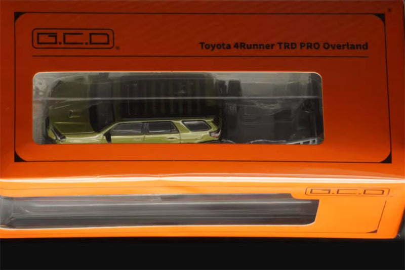 GCD Toyota 4Runner TRD PRO Overland SUV Modified Version Green w/ 13 Parts LHD 1:64 Car Pre-built Model view8