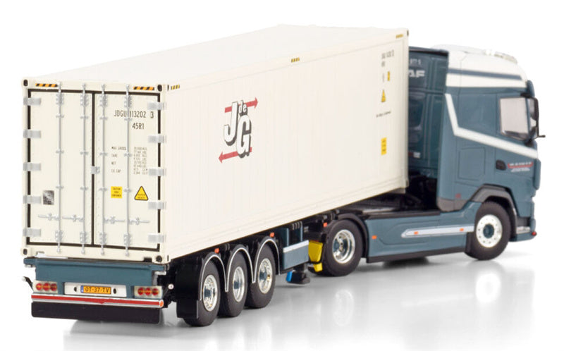 WSI DAF XG 4X2 CONTAINER TRAILER - 3 AXLE + 40FT REEFER CONTAINER Joh. de Groot & Zn 1:50 Truck Pre-built Model