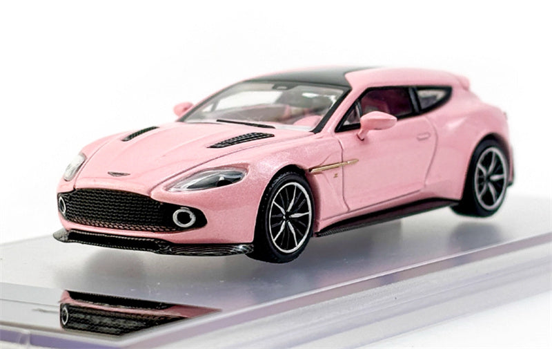 KING MODEL Aston Martin Vanquish Zagato Shooting Brake 2018 pink Limited Edition 999PCS ONLY 1:64 Car Pre-built Model view9