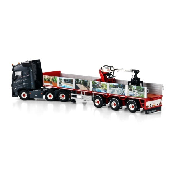 1:50 VOLVO STONE BASE FH5 6X2 BRICK TRAILER 3 AXLE WSI Black Diecast Model