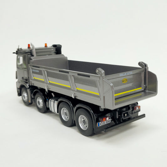 NZG Mercedes Benz Arocs 8x4 Meiller tipper silver grey 1:50 Truck Pre-built Model