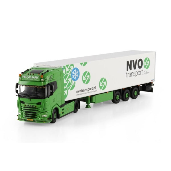 1:50 DAF HEUVELMAN GSO XG + 4X2 REEFER TRAILER 3 AXLE WSI Diecast Model
