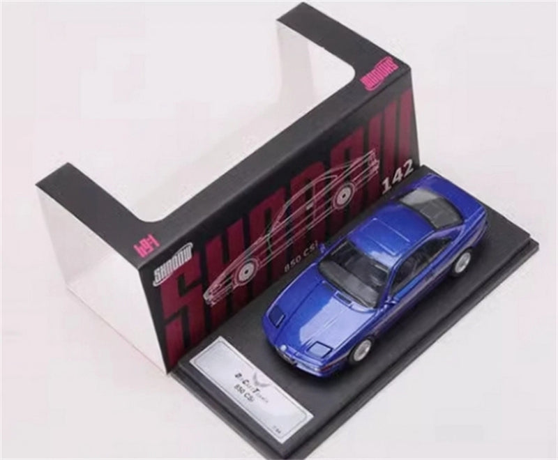 Shadow pro BMW 850 CSI Blue Filp-Up Light Version 1:64 car Pre-built Model view4