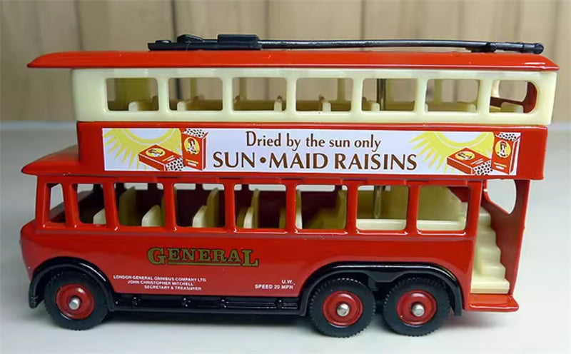 CORGI SUN MAID RAISINS London double decker bus tram red 1:76 Car Pre-built Model