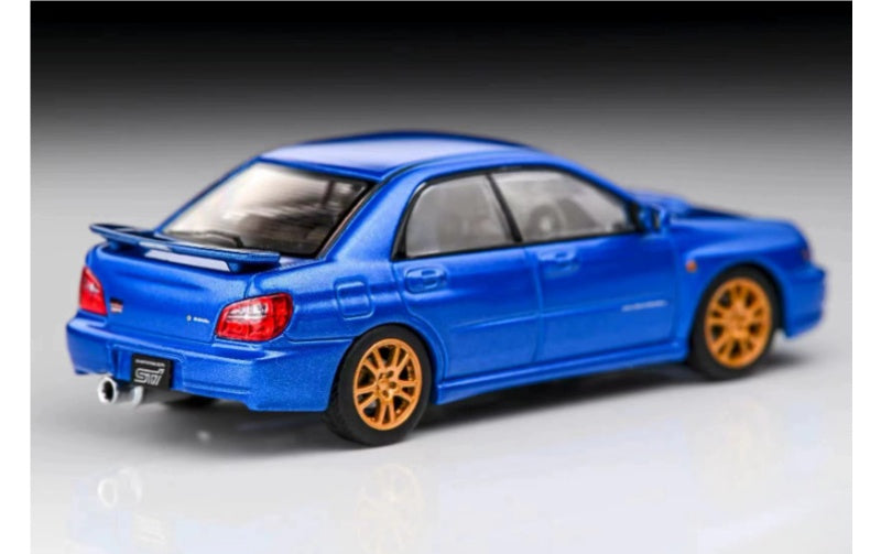 1:64 Subaru Impreza WRX STi 7 generations Blue - Golden Wheel Furuya sedan version DIECAST Model