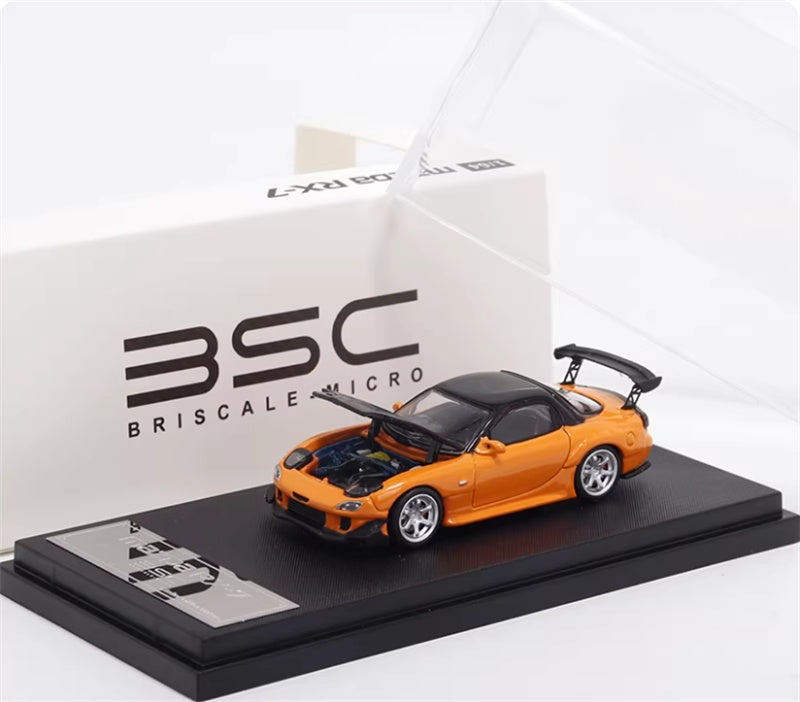 BSC Mazda RX7 FD3S Passion Orange - Carbon Cover 1:64 Car Pre-built Airliner Model Display view5