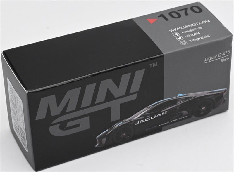 MINIGT Jaguar C-X75 Black blue stripe color box packaging 1:64 Car Pre-built Model view7