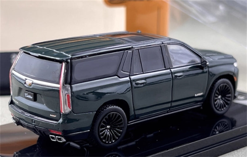 Shadow pro Cadillac Escalade ESV 2023 SUV Dark Green 1:64 car Pre-built Model view6