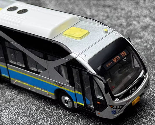 CREATIVE CULTURE BJD-WG180N Beijing Bus BTR3 Youth articulated trolley bus Blue Silver 1:110 Bus Pre-built Model view2