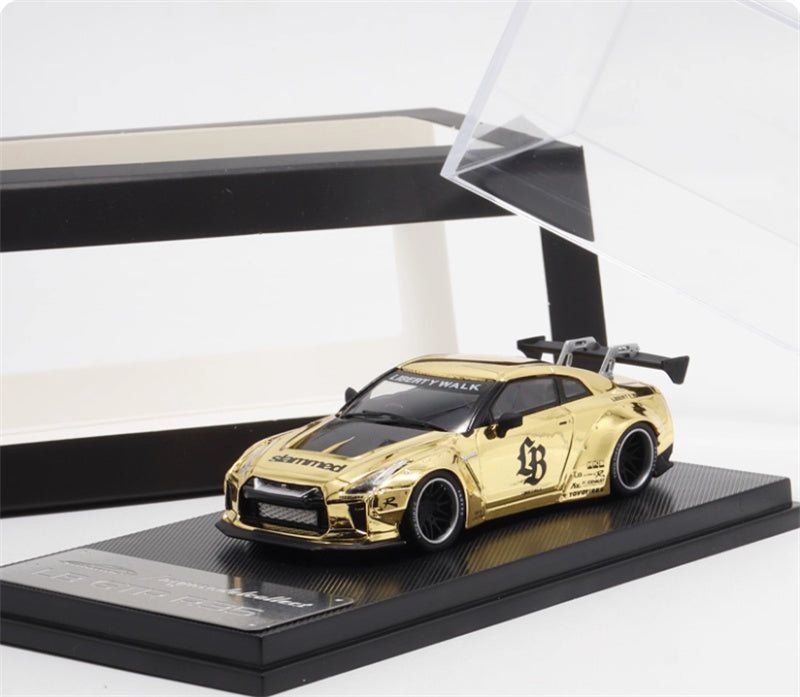 mymodelcollect Nissan GT-R R35 LBWK Limited Edition gold plating 1:64 Car Pre-built Model view7