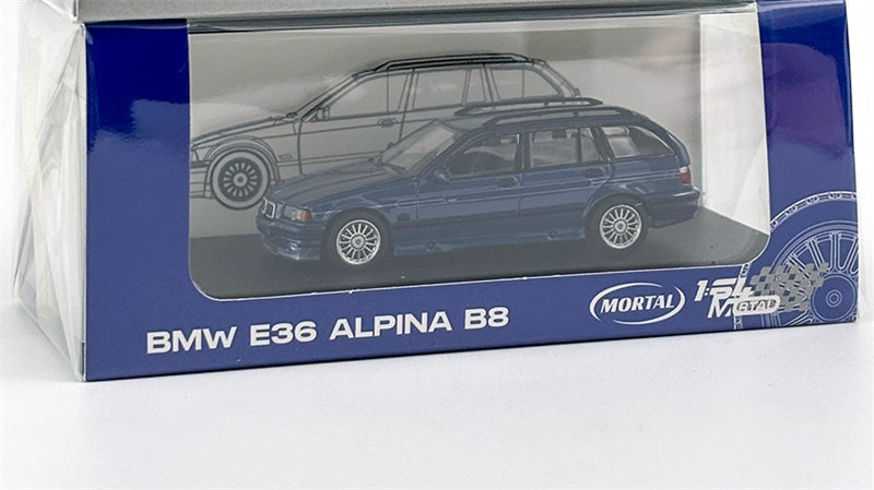 Mortal Third Generation BMW 3 Series E36 Alpina B8 Four-Door Wagon Pearl Blue Limited Edition 699PCS ONLY 1:64 Car Pre-built Model view8