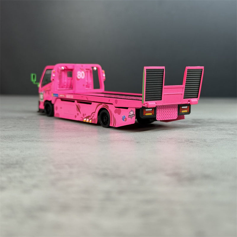 1:64 Hino H300 Dinosaur Painting Pink Mega Gear DIECAST Model