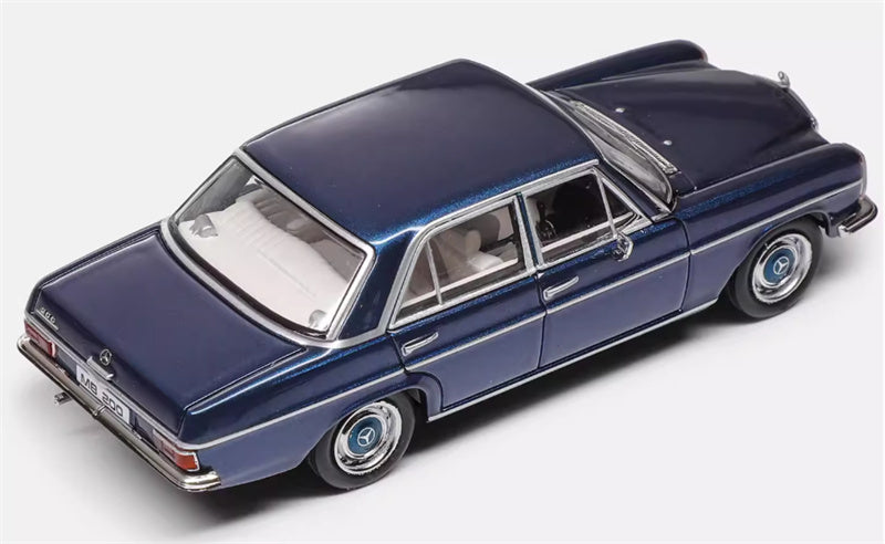 Max well Mercedes Benz 200 W114 Metallic Blue 1:64 Car Pre-built Airliner Model Display view5