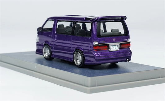 Tarmac Works Toyota Hiace Wagon Custom Purple 1:64 Car Pre-built Model view2
