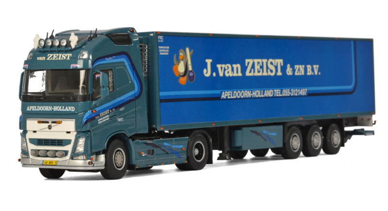 WSI VOLVO FH4 GL XL 4x2 REEFER TRAILER - 3 AXLE J. van Zeist 1:50 Truck Pre-built Model