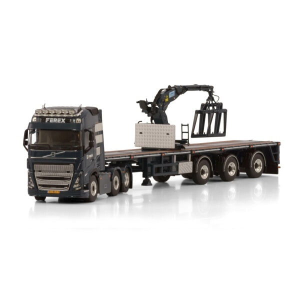 1:50 VOLVO FEREX SOLID BASE FH5 6X2 BRICK TRAILER 3 AXLE WSI Diecast Model