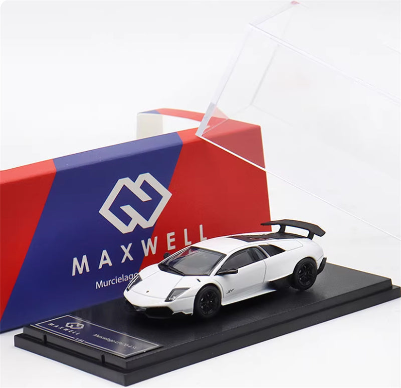 Max well Lamborghini Murcielago LP670-4 SV pure white 1:64 Car Pre-built Airliner Model Display view6