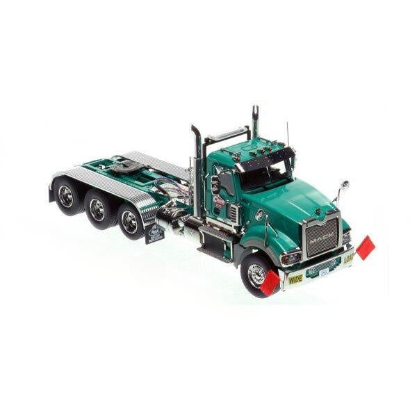 1:50 Mack Cardi Construction Titan Tri-axle Heavy Haul Replicas Green Diecast Model
