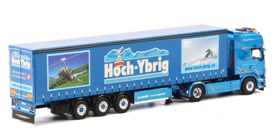 WSI SCANIA R5 TOPLINE 4x2 CURTAIN SIDE / TAUTLINER TRAILER - 3 AXLE Heeb Hoch-Ybrig 1:50 Truck Pre-built Model