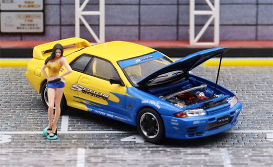 TIMEMICRO Nissan GTR R32 Z-Tune SPoon Painting w/ Figure Limited Edition 999PCS ONLY 1:64 Car Pre-built Model view2
