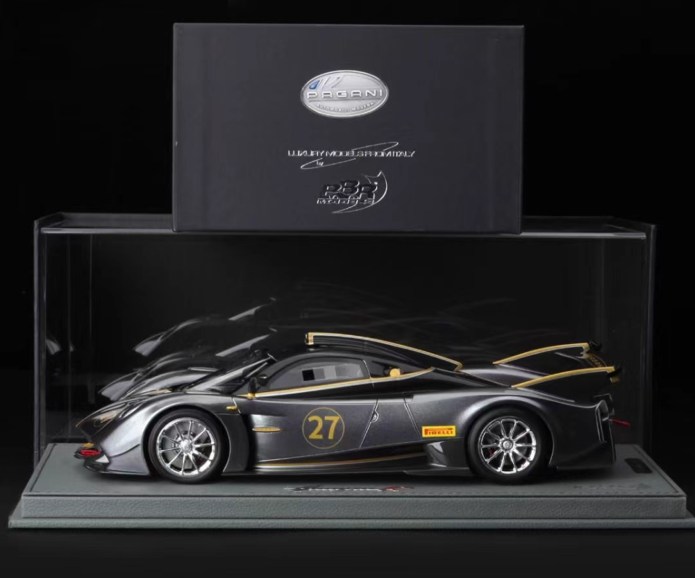 BBR MODELS Pagani Huayra R Limited Edition Metal Grey Pirelli 1:18 Car Pre-built Model view9