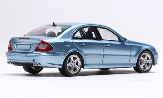 KING MODEL Classic Four-Eyed Mercedes-Benz E63 AMG W211 ice blue Limited Edition 599PCS ONLY 1:64 Car Pre-built Model view2