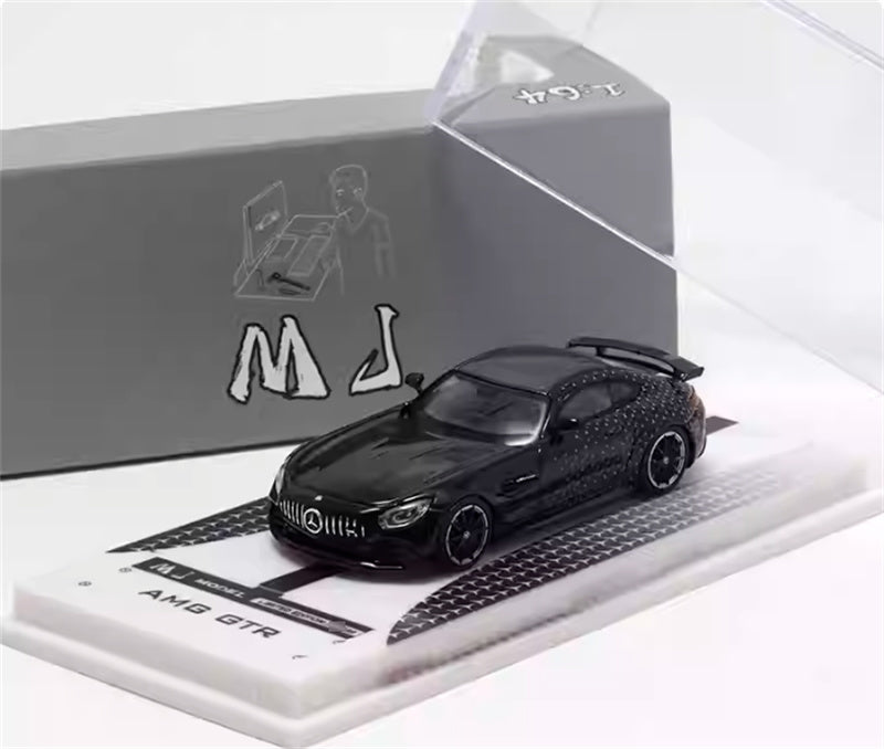 MJ Model 2017 Mercedes AMG GTR C190 First Generation Supercar Starry Black Limited Edition 599PCS Only 1:64 Car Pre-built Airliner Model Display view6
