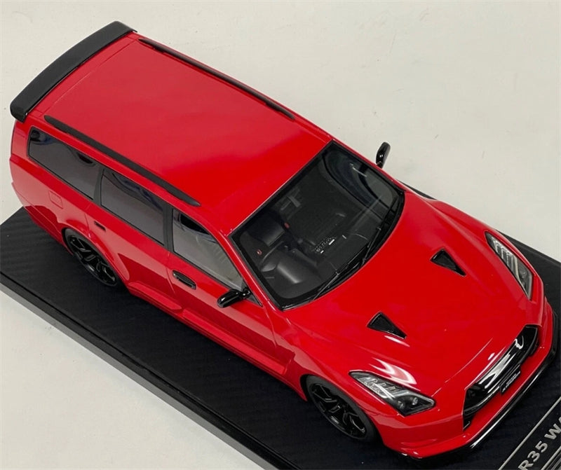 1:18 Nissan Stagea GT-R35 Custom Version Wagon Red IVY Merit Limited Edition 50PCS ONLY Resin Model