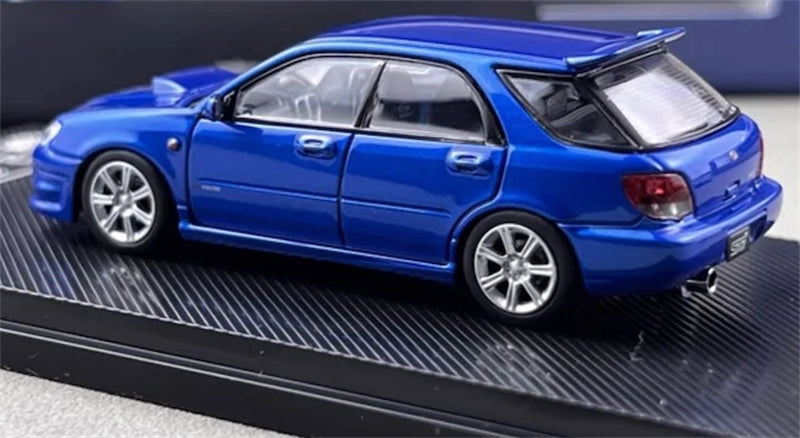 1:64 Subaru Impreza WRX STI 9th Generation Wagon Blue w/ Silver Wheels Furuya DIECAST Model