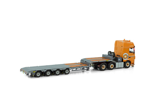 WSI DAF XF MY2017 6X2 TWINSTEER SEMI LOW LOADER - 4 AXLE V.D. VLIST TWENTE 1:50 Truck Pre-built Model