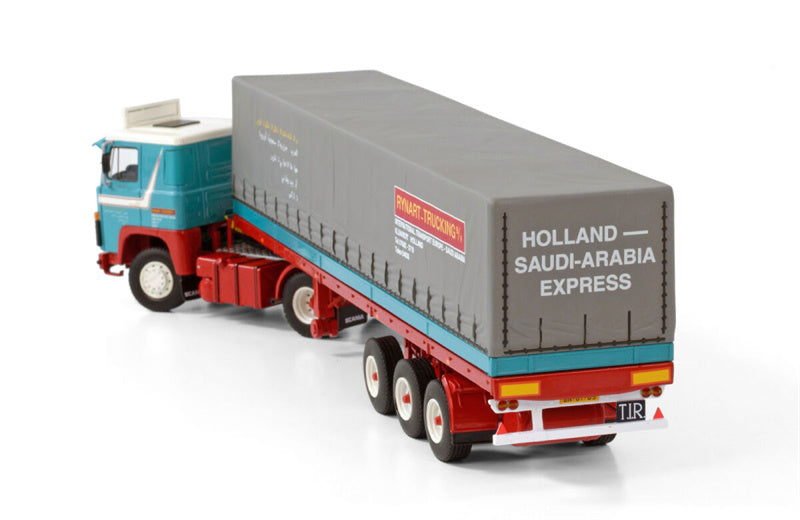 WSI SCANIA 1 SERIES 4X2 CLASSIC CURTAINSIDE TRAILER - 3 AXLE RYNART TRUCKING 1:50 Truck Pre-built Model