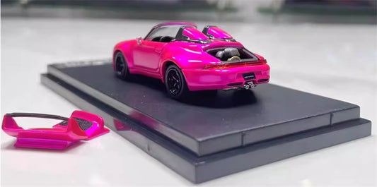 SW Porsche Gunther Werks 993 Electric Pink Convertible Limited Edition 499PCS ONLY 1:64 car Pre-built Model view2