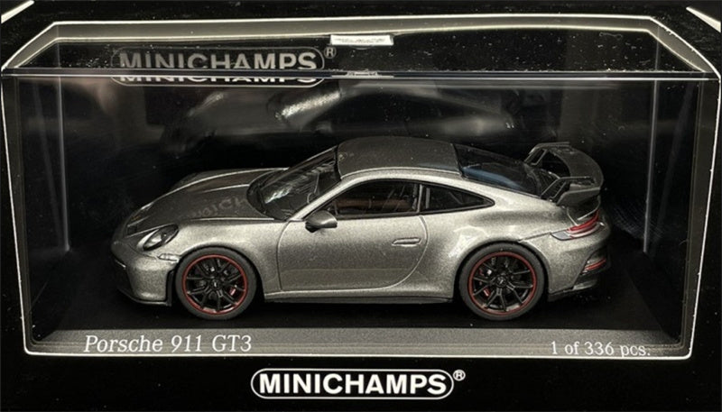 1:43 Porsche 911 992 GT3 2020 Achatgraumetallic Black wheel - red circle MINICHAMPS Limited Edition 336PCS ONLY DIECAST Car Model