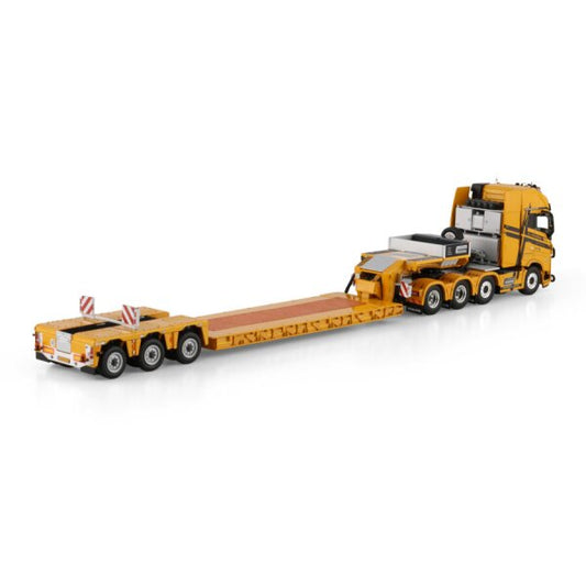 1:50 VOLVO L.A. VAN ROOZENDAAL FH5 XL 8X4 EURO LOW LOADER 3 AXLE WSI Yellow Diecast Model