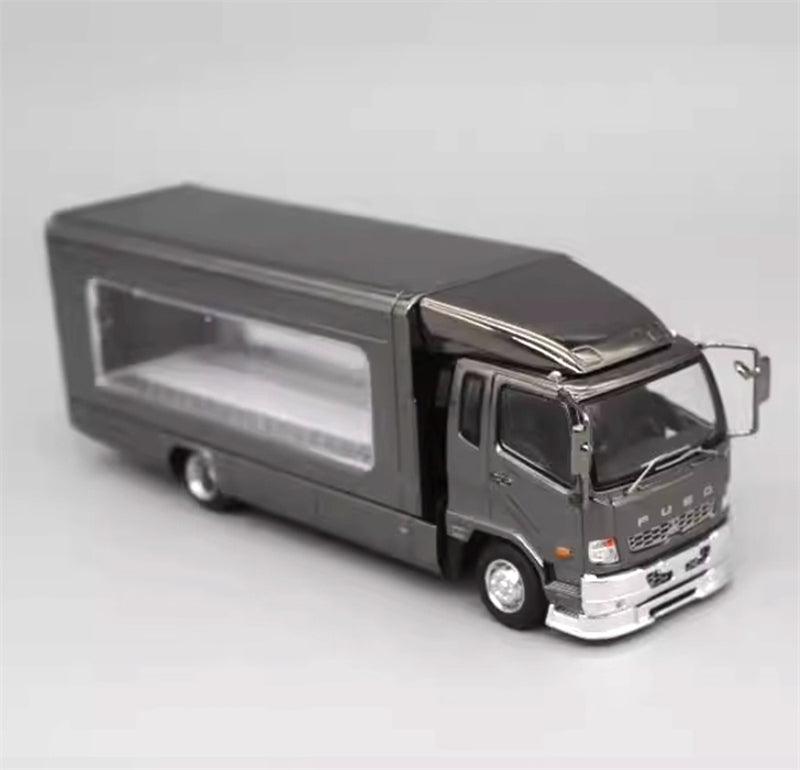 GCD Mitsubishi Mk2 fuso lifting type container truck transport Electroplated Black RHD 1:64 Truck Pre-built Model view5