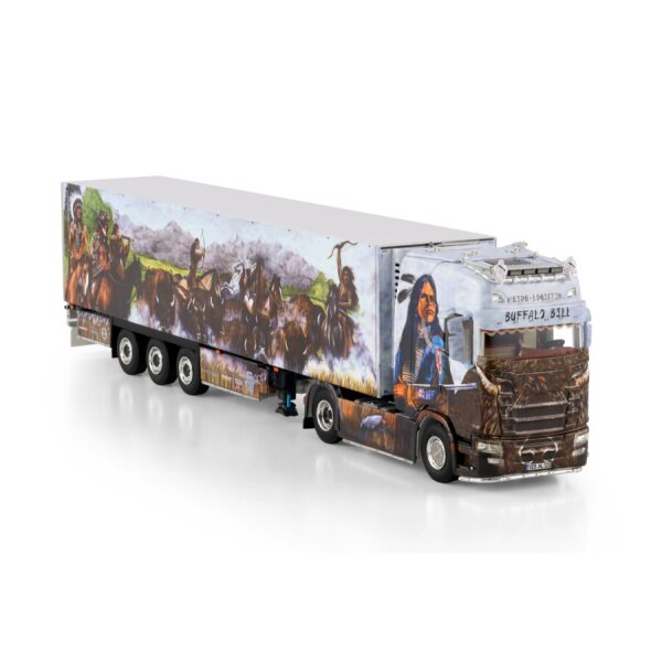 1:50 SCANIA HEIDE LOGISTIK S CS20H 4X2 REEFER TRAILER 3 AXLE WSI Diecast Model