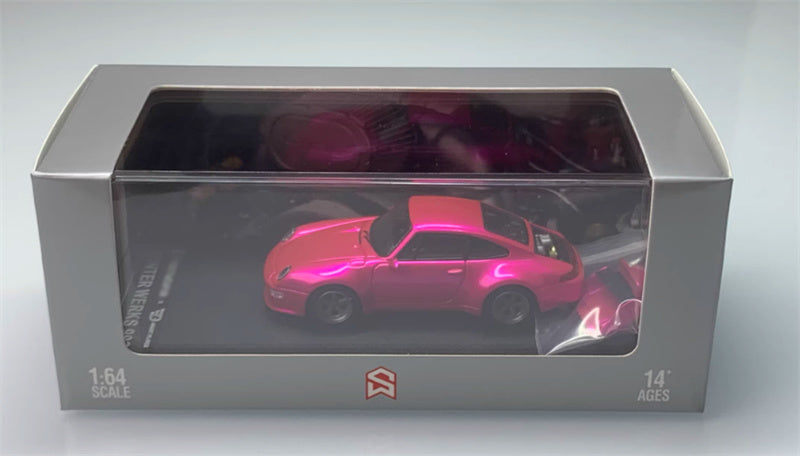 SW Porsche Gunther Werks 993 Electric Pink Hard Top Limited Edition 499PCS ONLY 1:64 car Pre-built Model view7