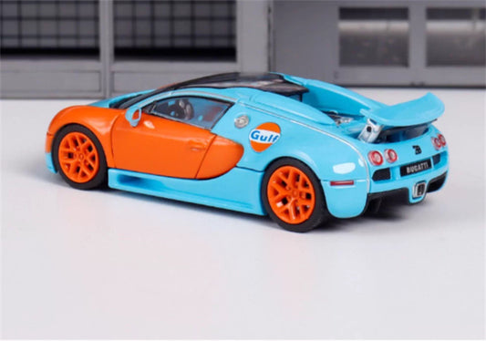 Mortal Bugatti Veyron Gulf Orange Wheel Limited Edition 799PCS ONLY 1:64 Car Pre-built Model view2
