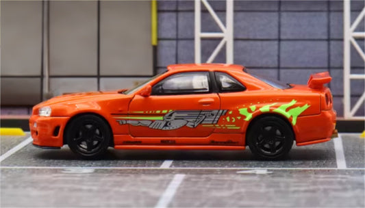 SW Nissan Skyline GTR R34 Z-Tune Limited Edition 599PCS ONLY 1:64 car Pre-built Model view2