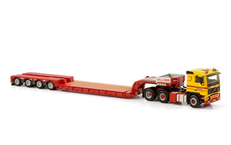 WSI VOLVO F12 6X2 NOOTEBOOM EURO LOW LOADER - 4 AXLE KLOMP TRANSPORT ZWOLLE 1:50 Truck Pre-built Model