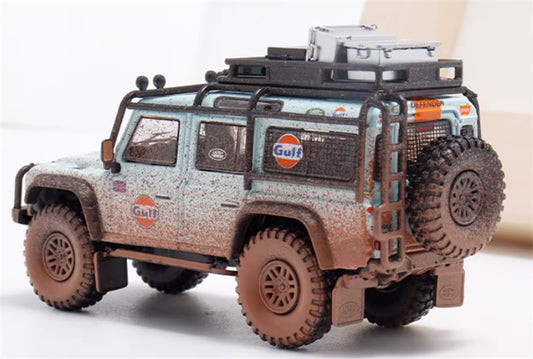 Master & Decode Land Rover Defender 110 4X4 modified GULF dirty version 1:64 Car Pre-built Airliner Model Display view2