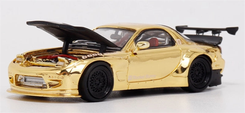 1:64 Mazda RX-7 Rocket Bunny Chrome Gold Master DIECAST Limited Edition 799pcs ONLY Model