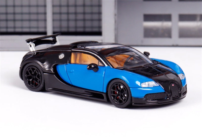 Mortal Bugatti Veyron blue-black Limited Edition 799PCS ONLY 1:64 Car Pre-built Model view5