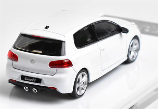 Max well Volkswagen Golf R MK6 Exhibition Edition White regular version White base Limited Edition 1:64 diecast model view2