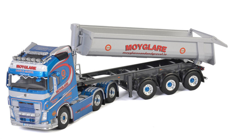 WSI VOLVO FH4 GLOBETROTTER 6x2 TAG AXLE TIPPER TRAILER HALF PIPE - 3 AXLE Moyglare 1:50 Truck Pre-built Model