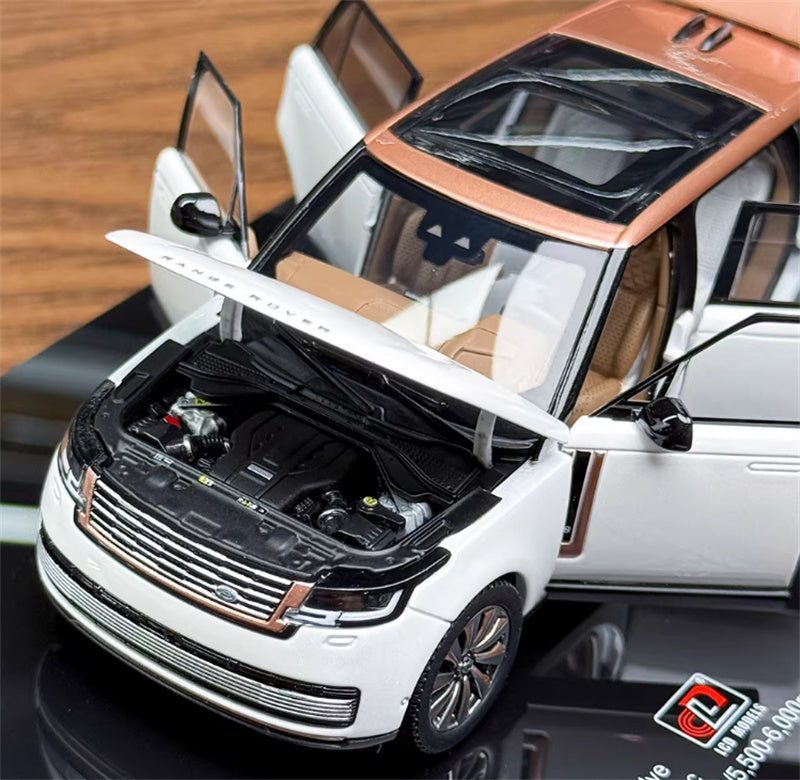 1:43 Land Rover Range Rover Honor Genesis 2022 White Gold Top LCD MODELS Extended Edition DIECAST Car Model